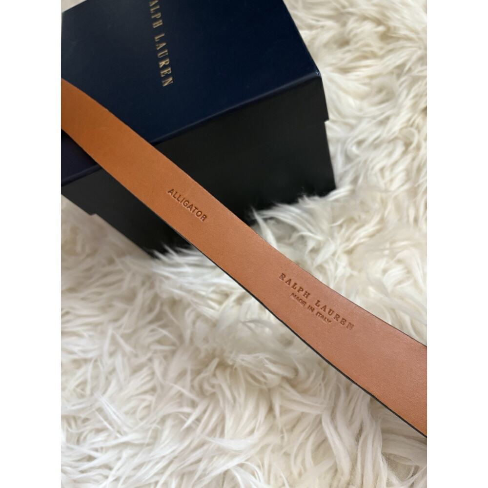 Ralph Lauren Collection Purple Label Women’s Alligator Buckle Belt L Navy $1750 - Picture 5 of 9